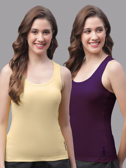 pack of 2 solid multi colored tank top - 20864010 - Very Small Image - 1