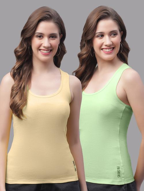 pack of 2 solid multi colored tank top - 20864025 - Very Small Image - 1