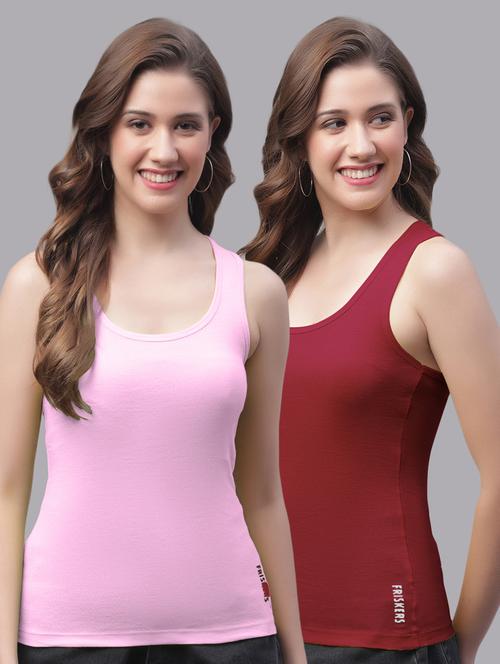 pack of 2 solid multi colored tank top - 20864035 - Very Small Image - 1