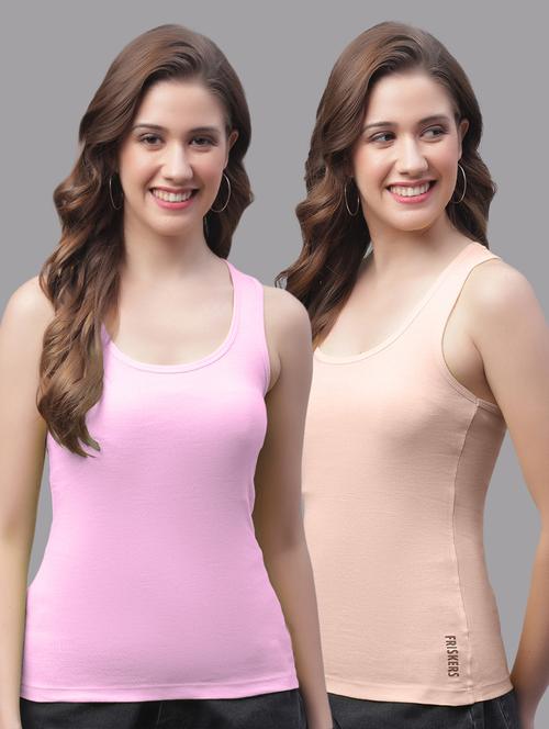 pack of 2 solid multi colored tank top - 20864060 - Very Small Image - 1