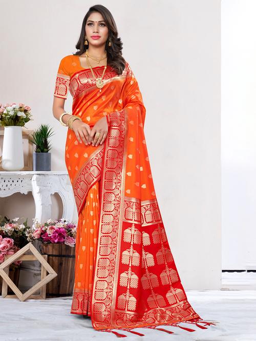 women self design banarasi saree with blouse - 20864718 - Very Small Image - 1