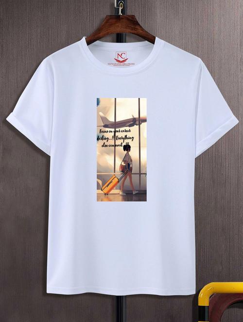 unisex white graphic printed t-shirt - 20866848 - Very Small Image - 1
