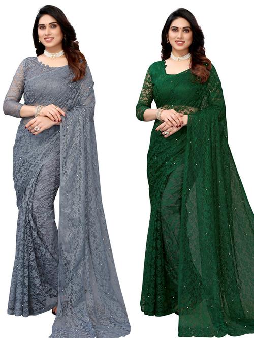 women multi color pack of 2 sarees - 20875445 - Very Small Image - 1