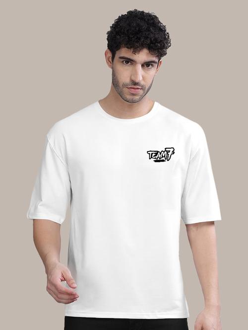 white cotton blend back print t-shirt - 20877031 - Very Small Image - 1