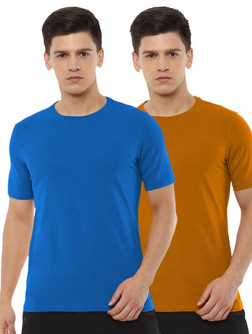 pack of 2 - multi colored cotton plain t-shirt - 20877563 - Very Small Image - 1