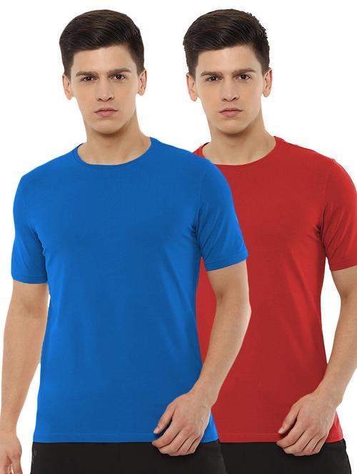 pack of 2 - multi colored cotton plain t-shirt - 20877564 - Very Small Image - 1