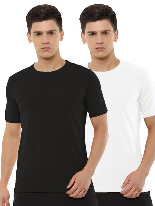 pack of 2 - multi colored cotton plain t-shirt - 20877581 - Very Small Image - 1