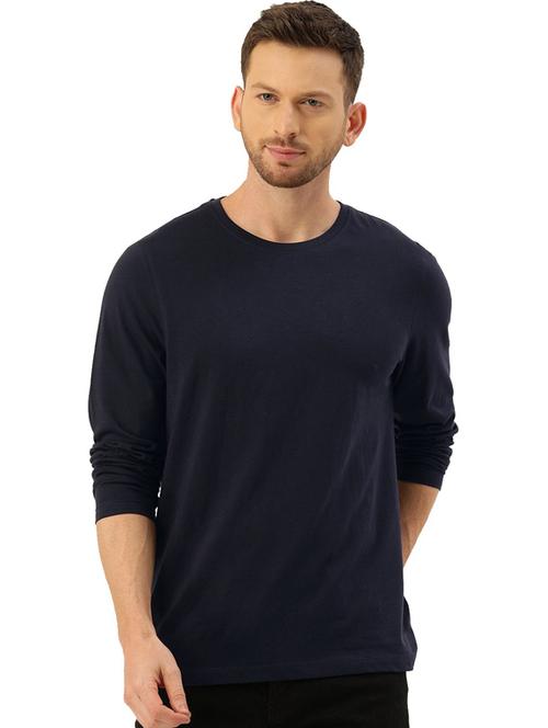 dark blue cotton plain tshirt - 20877681 - Very Small Image - 1
