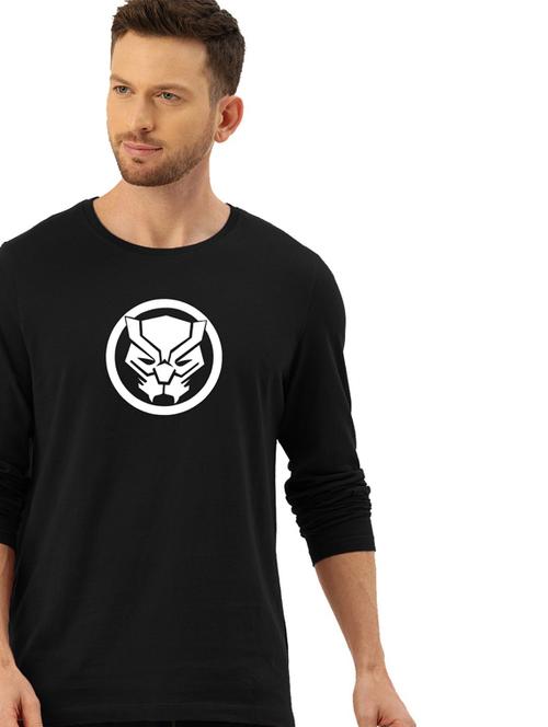 black cotton front print tshirt - 20877785 - Very Small Image - 1