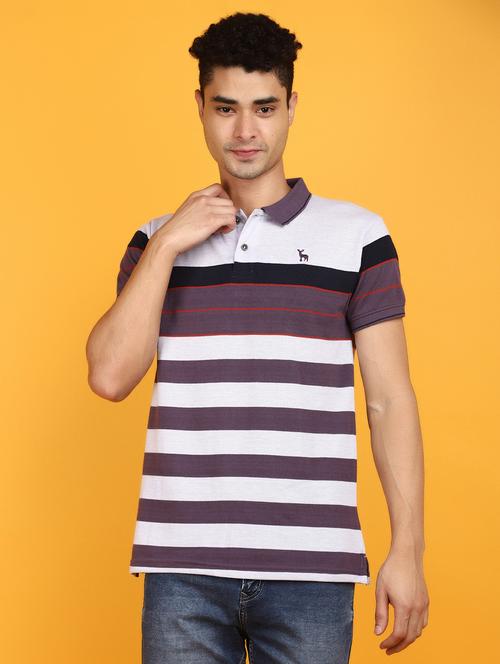 men polo neck striped t-shirt - 20879145 - Very Small Image - 1