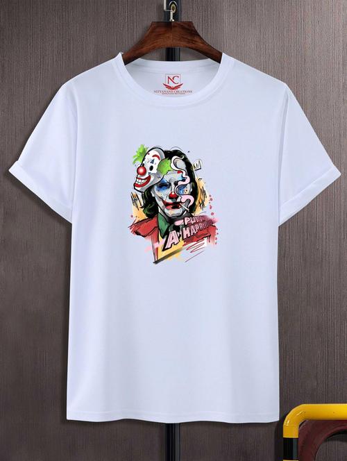 Unisex White Polyester Graphic T-shirt - 20884328 - Very Small Image - 1