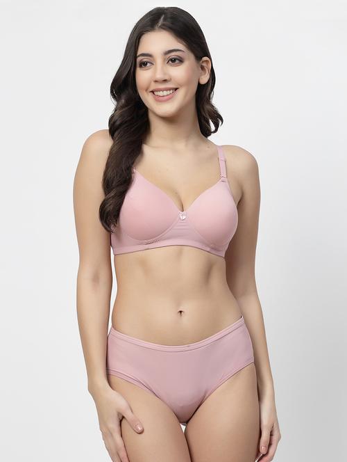 pink hosiery bra and panty set - 20884806 - Very Small Image - 1
