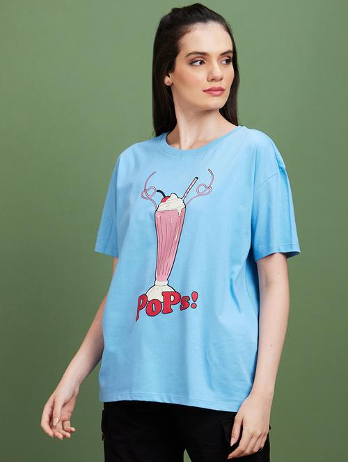 blue cotton boxy tshirt - 20885421 - Very Small Image - 1