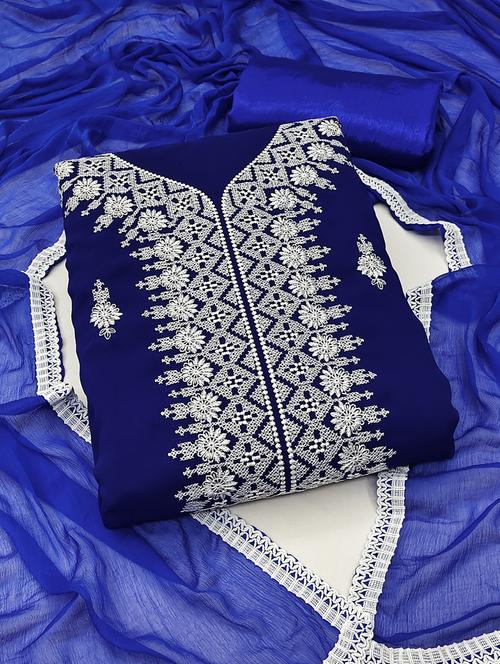 embroidered unstitched suit set - 20886340 - Very Small Image - 1