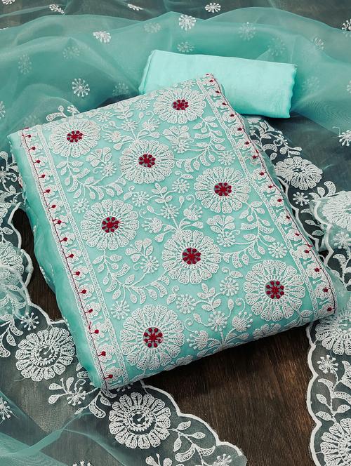 embroidered unstitched suit set - 20886523 - Very Small Image - 1