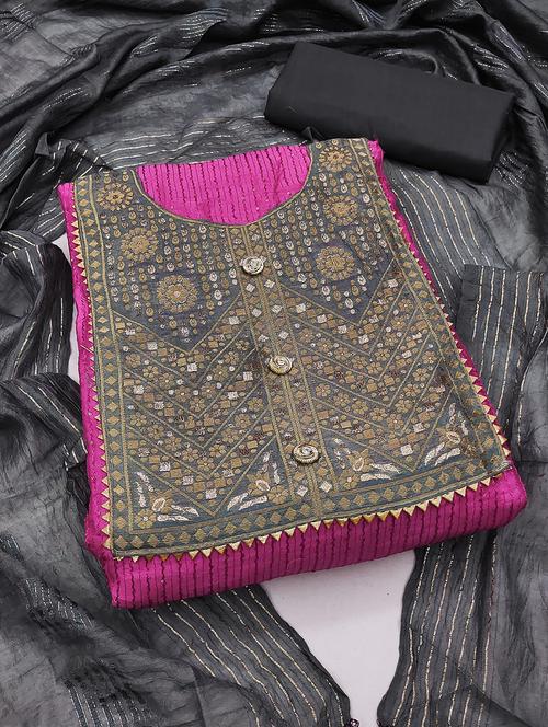 embroidered unstitched suit set - 20887577 - Very Small Image - 1