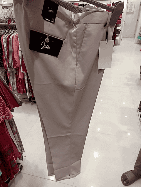 cream poly viscose formal trousers - 20890616 - Very Small Image - 1