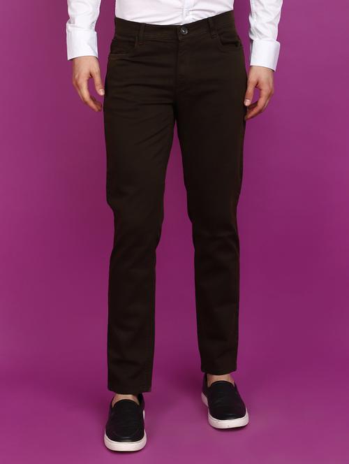 men mid rise solid chinos - 20892591 - Very Small Image - 1