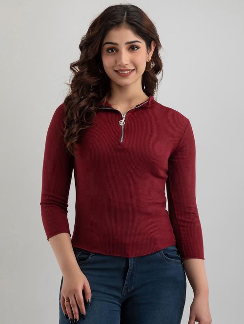 women solid slim fit regular top - 20893615 - Very Small Image - 1