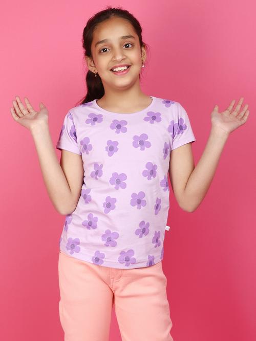 girls round neck printed regular tee - 20893986 - Very Small Image - 1