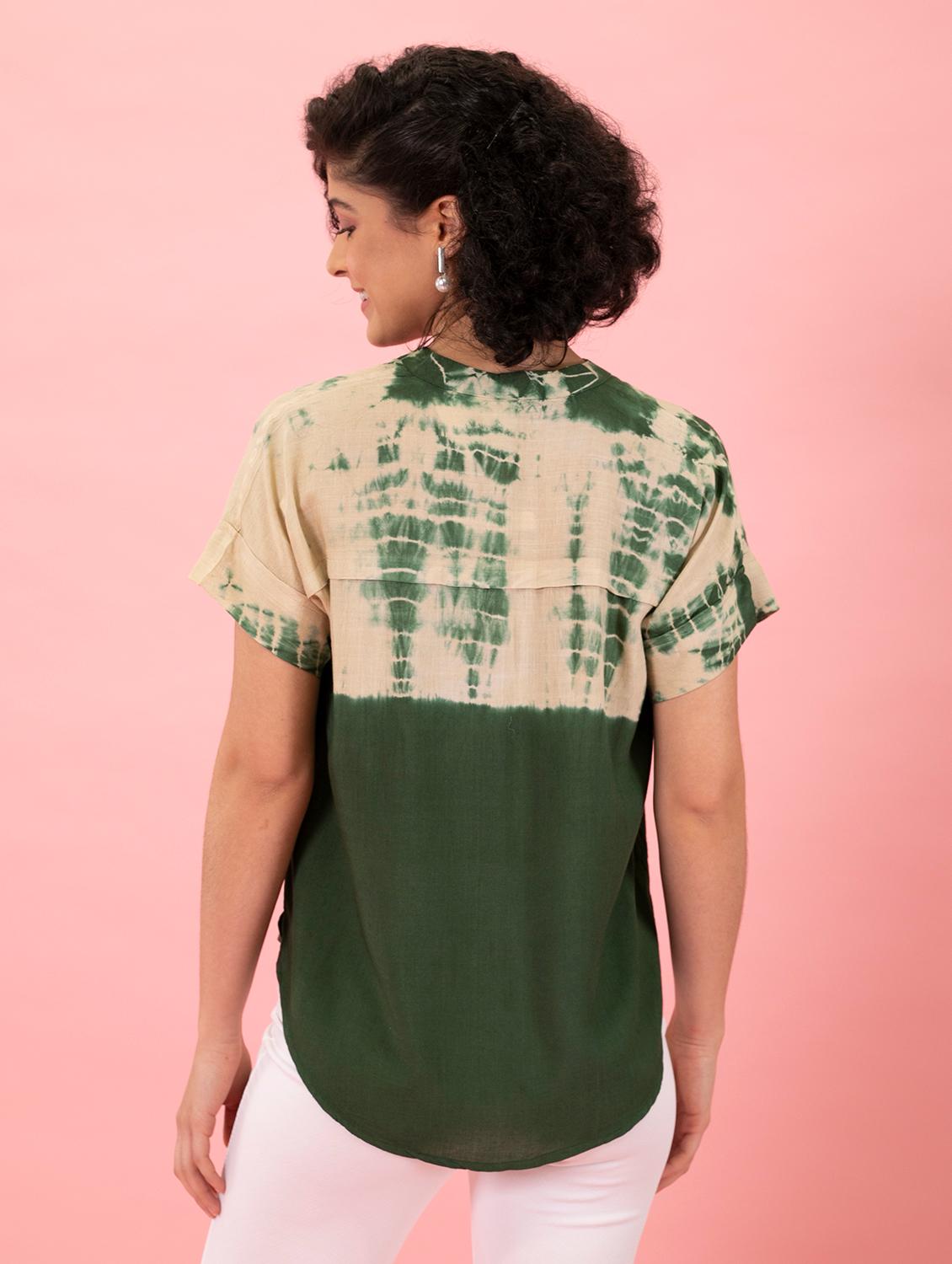 women tie & dye relaxed fit regular top - 20895977 - Standard Image - 3