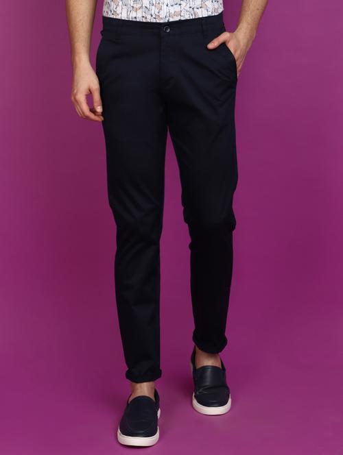 men solid full length chinos  - 20901323 - Very Small Image - 1