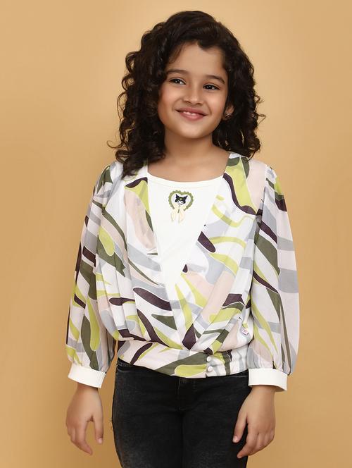 girls multicolored printed regular top - 20911932 - Very Small Image - 1