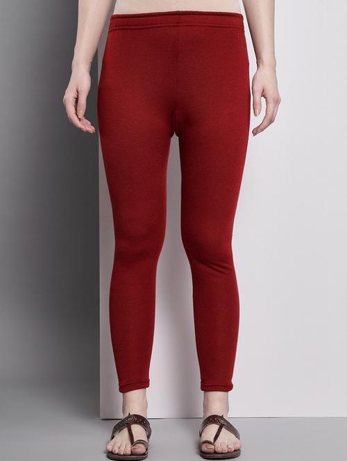 women high rise solid woolen legging - 20912172 - Very Small Image - 1