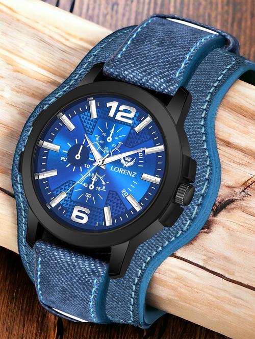 lorenz two-in-one detachable bracelet strap analogue watch for men | watch for boys (blue) | mk-4078r - 20912222 - Very Small Image - 1