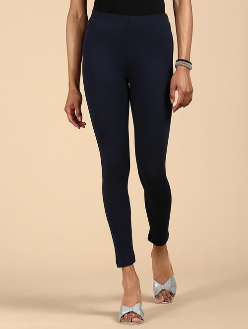 women solid calf lenght legging - 20912226 - Very Small Image - 1