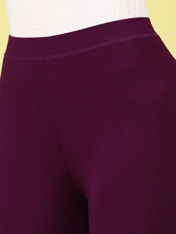 women solid cotton legging - 20912249 - Standard Image - 4