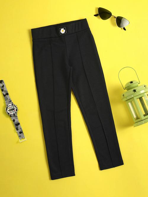 girls solid black jeggings - 20913450 - Very Small Image - 1