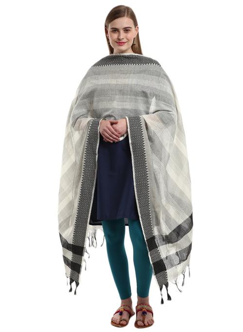 black chanderi dupatta - 20918130 - Very Small Image - 1