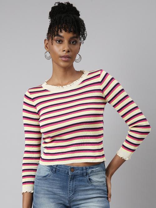 women's stripped regular top - 20928722 - Very Small Image - 1