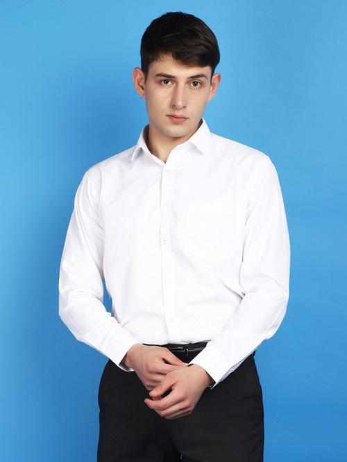 white cotton blend formal shirt - 20929241 - Very Small Image - 1