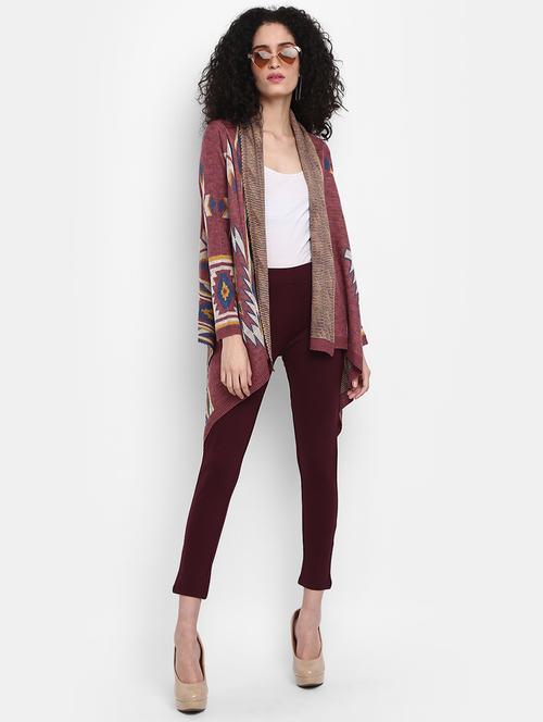 women self design long sleeve winter shrug - 20930028 - Very Small Image - 1