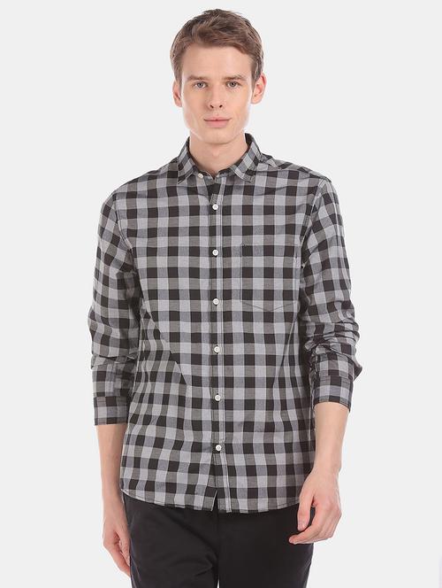 black checkered casual shirt - 20930145 - Very Small Image - 1