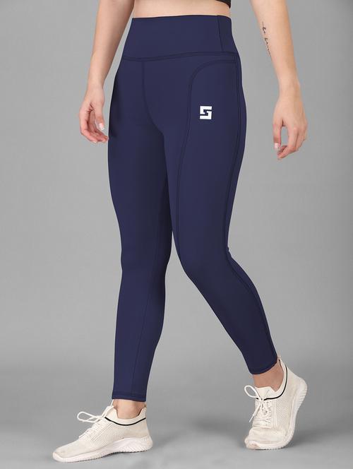 women solid ankle length tight - 20930330 - Very Small Image - 1