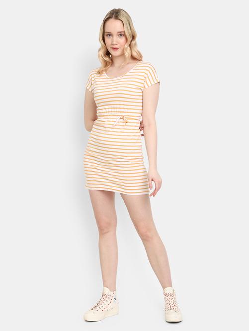 women round neck striped bodycon dress - 20930402 - Very Small Image - 1