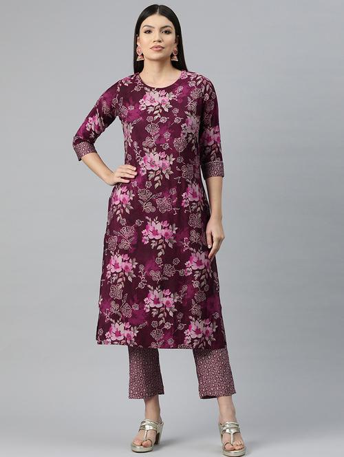 women floral kurta pant set - 20930567 - Very Small Image - 1