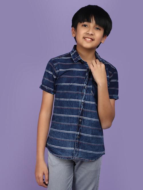 blue cotton shirt - 20930664 - Very Small Image - 1