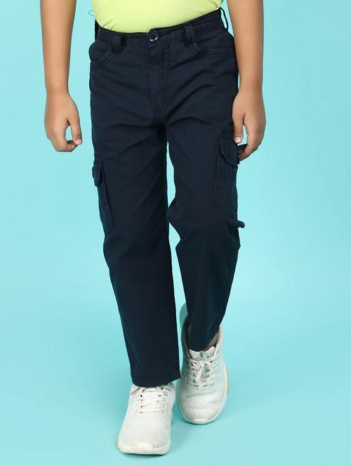 navy blue cotton cargo trouser - 20930685 - Very Small Image - 1