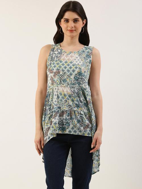 women's printed high-low top - 20930985 - Very Small Image - 1