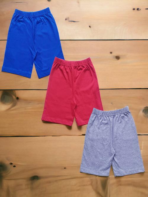 pack of 3 - multi colored cotton blend shorts - 20932304 - Very Small Image - 1