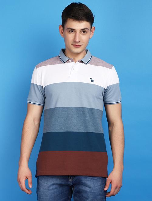 men multi colored regular fit color block polo t-shirt - 20934208 - Very Small Image - 1