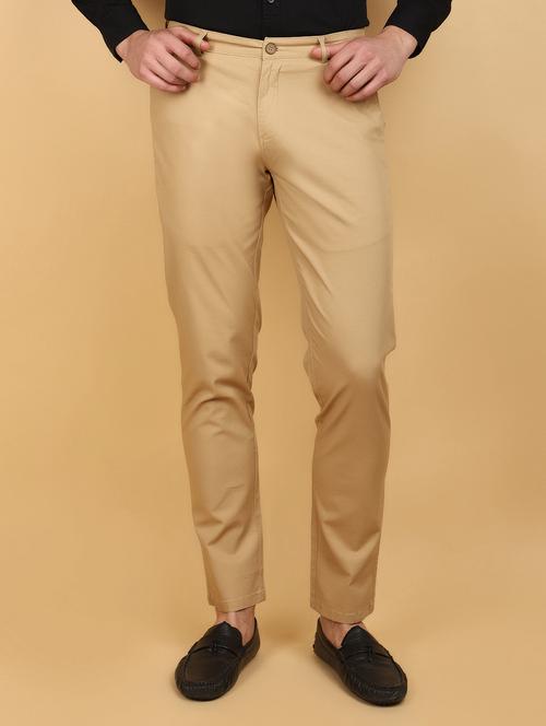 beige cotton chinos casual trousers - 20934238 - Very Small Image - 1