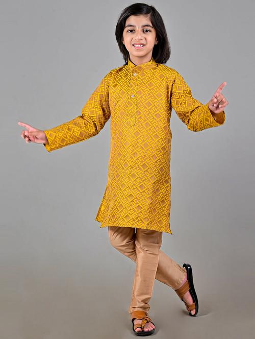 boys printed cotton kurta bottom set - 20943291 - Very Small Image - 1