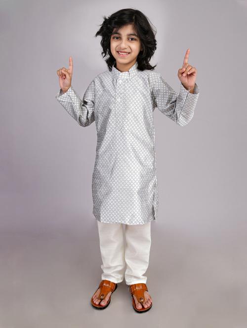 boys printed long sleeve kurta bottom set - 20943348 - Very Small Image - 1