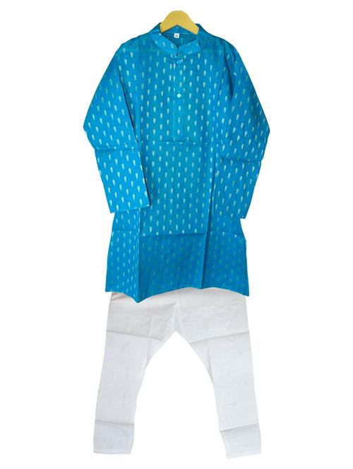 boys self design long sleeve kurta bottom set - 20943366 - Very Small Image - 1