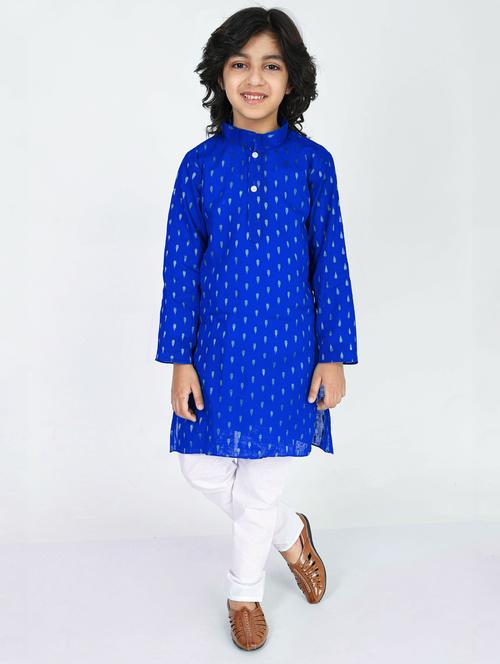 boys self design long sleeve kurta bottom set - 20943413 - Very Small Image - 1